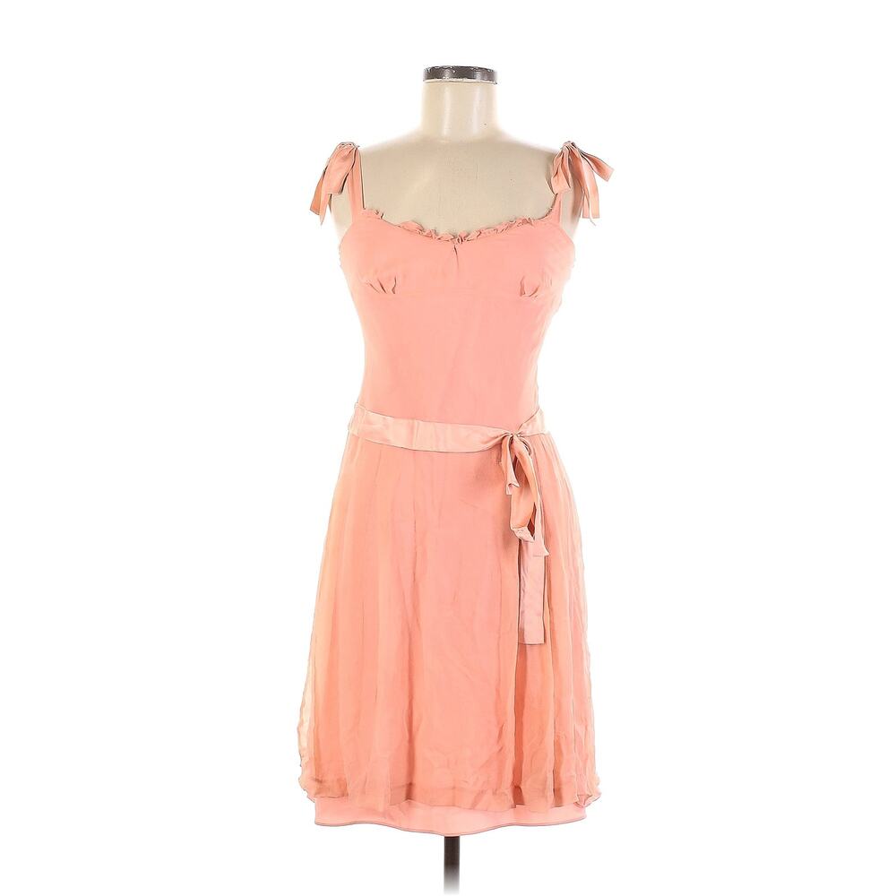 Laundry by Shelli Segal Silk Solid Pink Babydoll Barbie Fairy Cottage Dress Sz 6